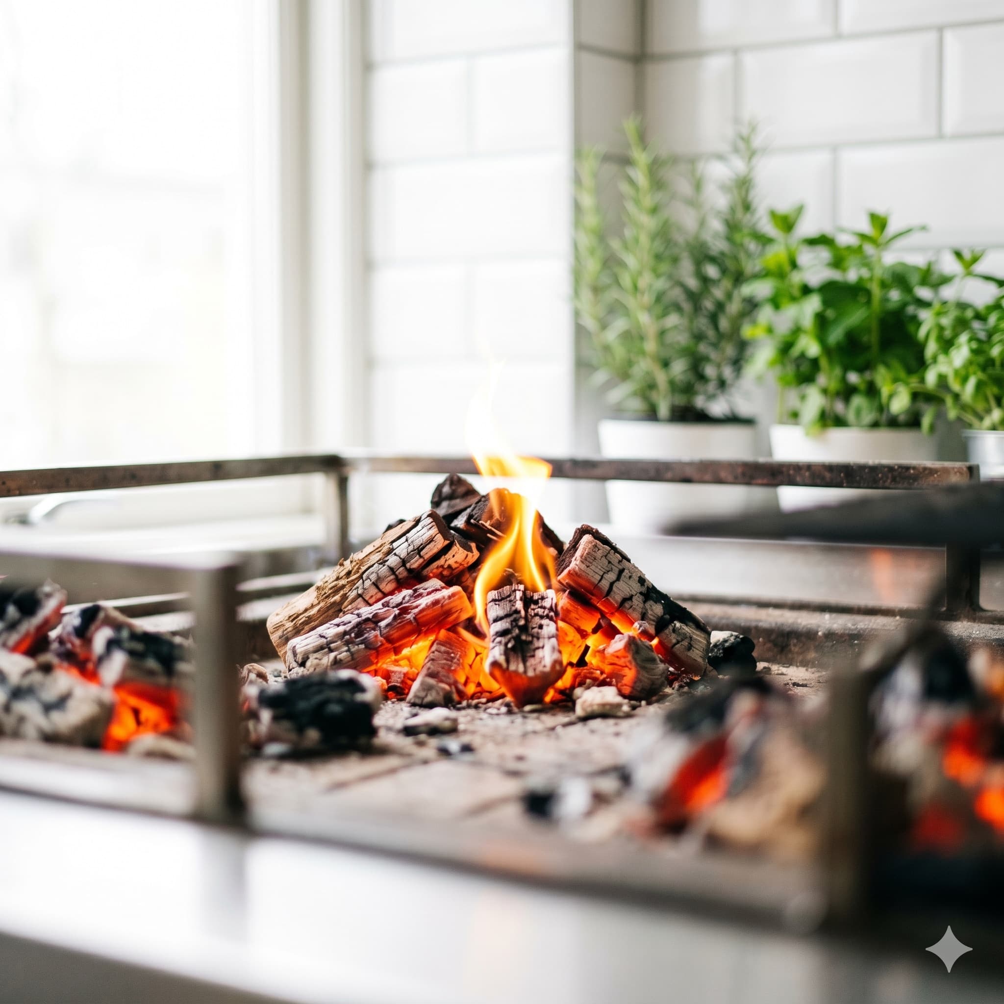 Hearth fire close-up