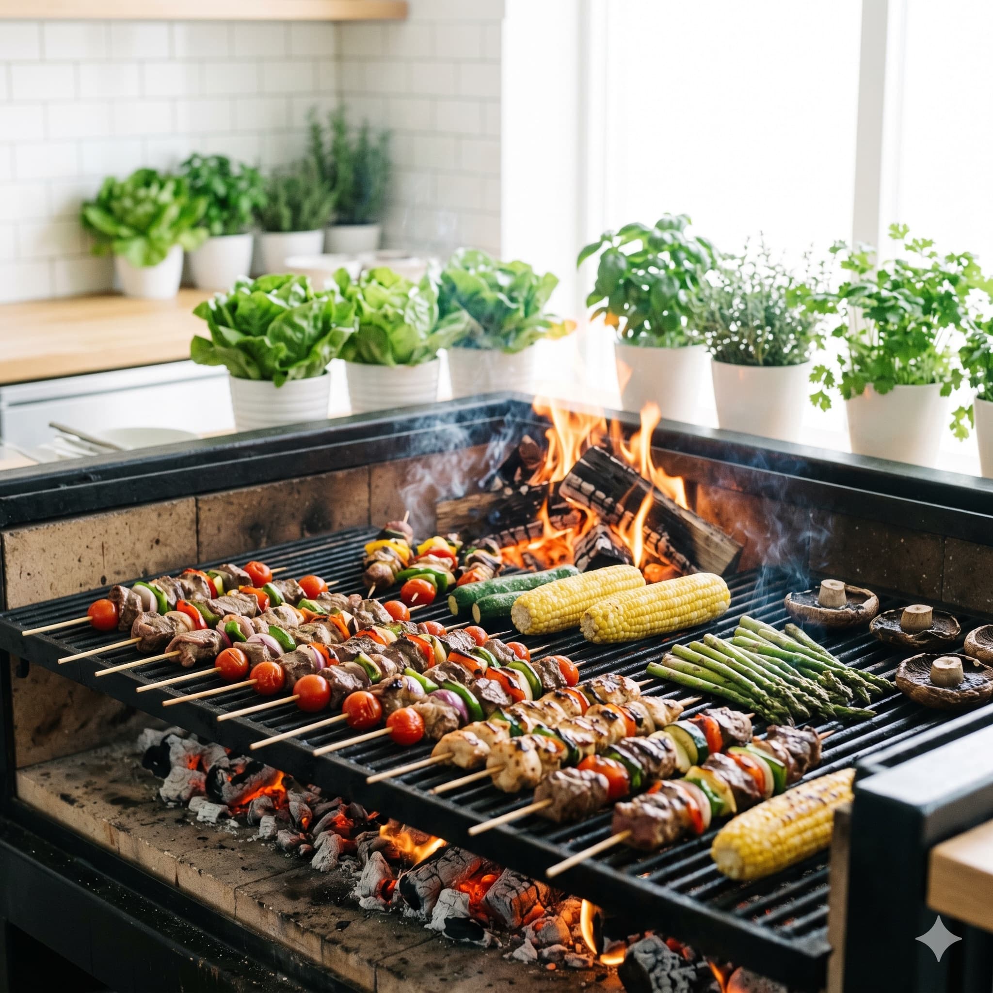 Wood-fired grill