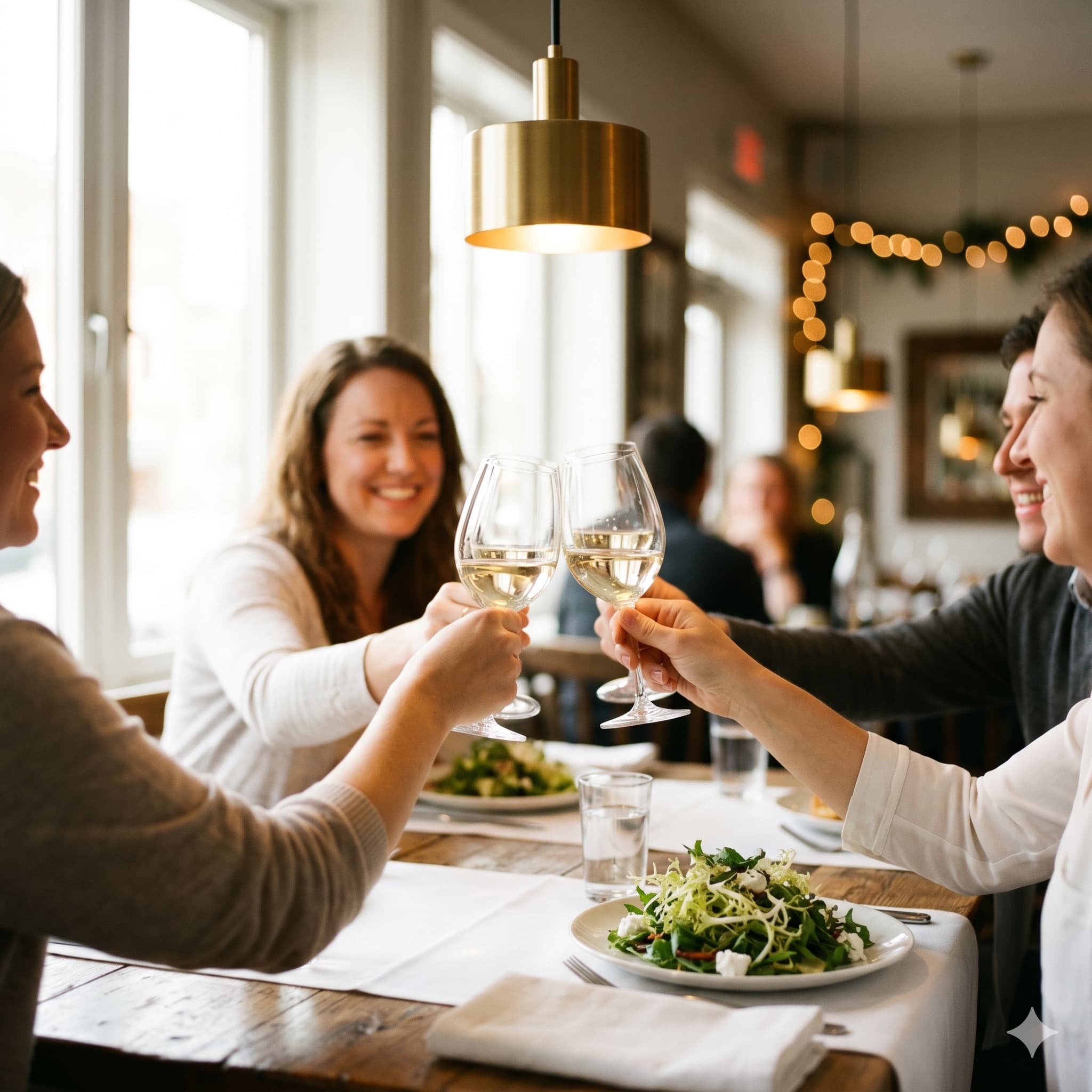 Guests dining together